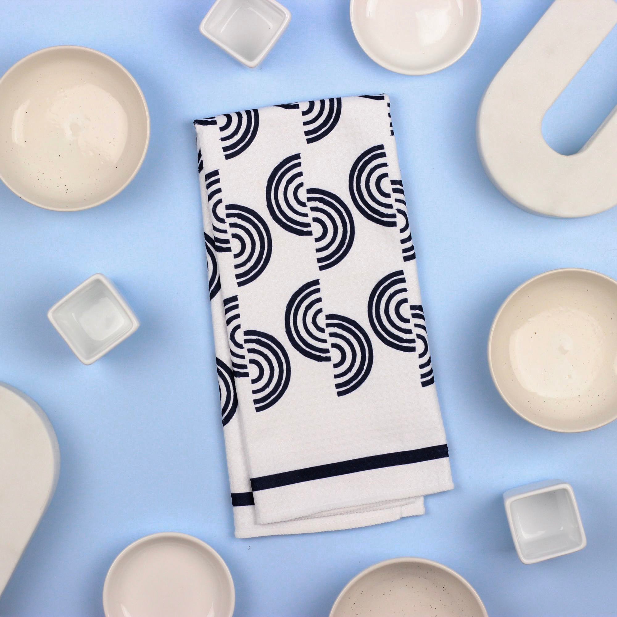 Blue Swirl Dish Towel - 16''x24''